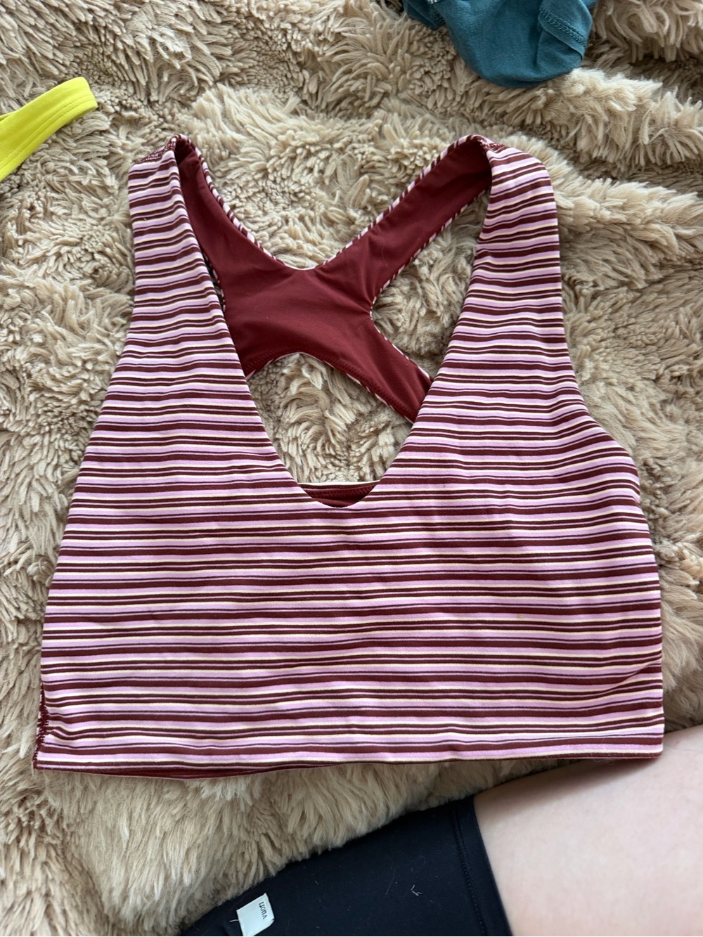 LULULEMON bend this scoop -  Pink stripe s/m
